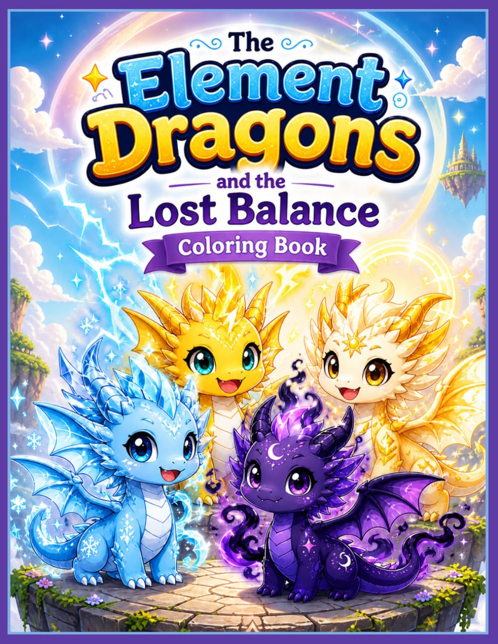 The Element Dragons and the Lost Balance: A Magical Story Coloring Adventure for Kids Ages 4–12