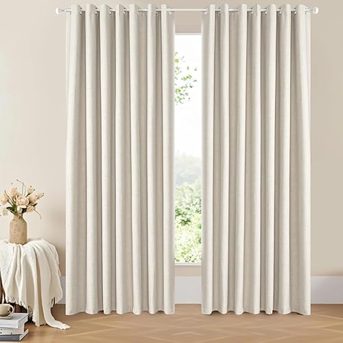 Dreaming Casa 100% Blackout Curtains Premium Thermal Insulated Linen Window Trea