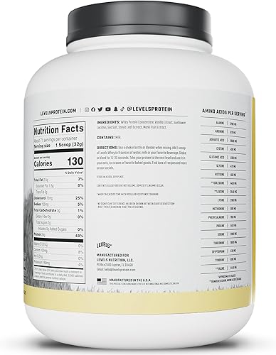 Miniatura 159 de Levels - Concentrado de proteína de suero de leche de ganado alimentado con pasto, sin ingredientes artificiales, 0.85 oz de proteína, capuchino, 2