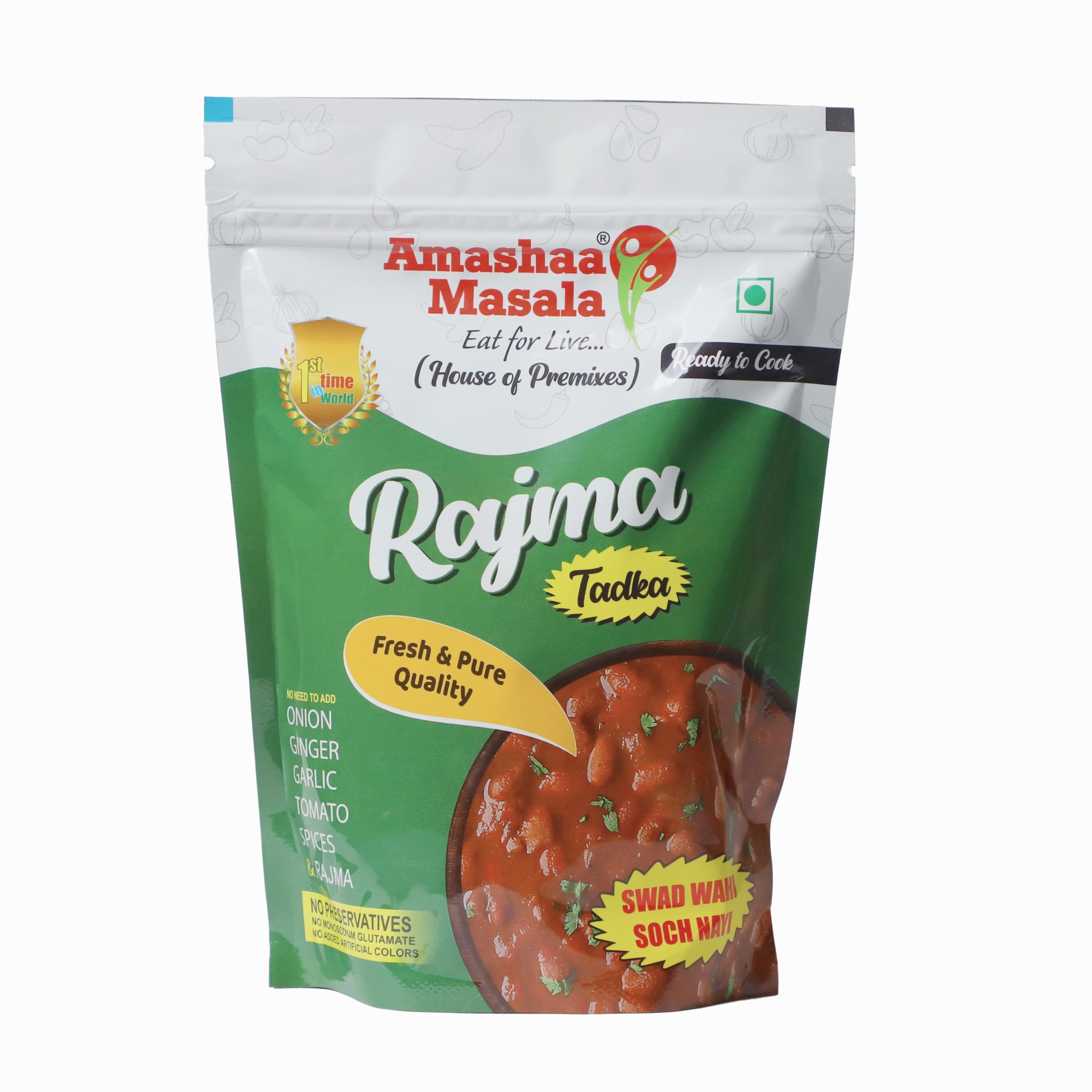 Amashaa Masala Eat for Live... Rajma Tadka Premix - 500 Gm|Best Premix|Ready To Cook Rajam|Ready To Cook|Rajma Chawal|Homemade