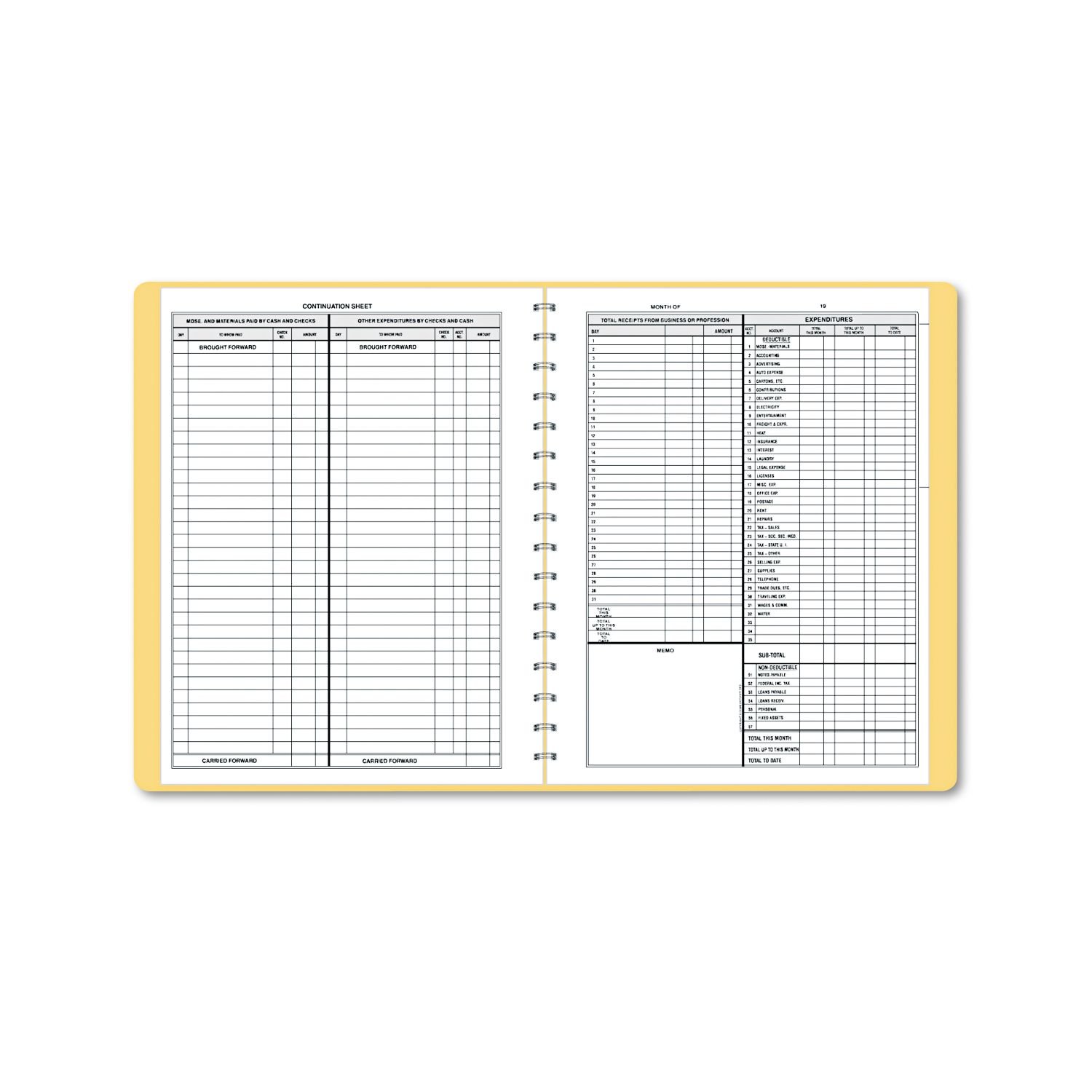 Dome 612 Bookkeeping Record, Tan Vinyl Cover, 128 Pages, 8 1/2 x 11 Pages