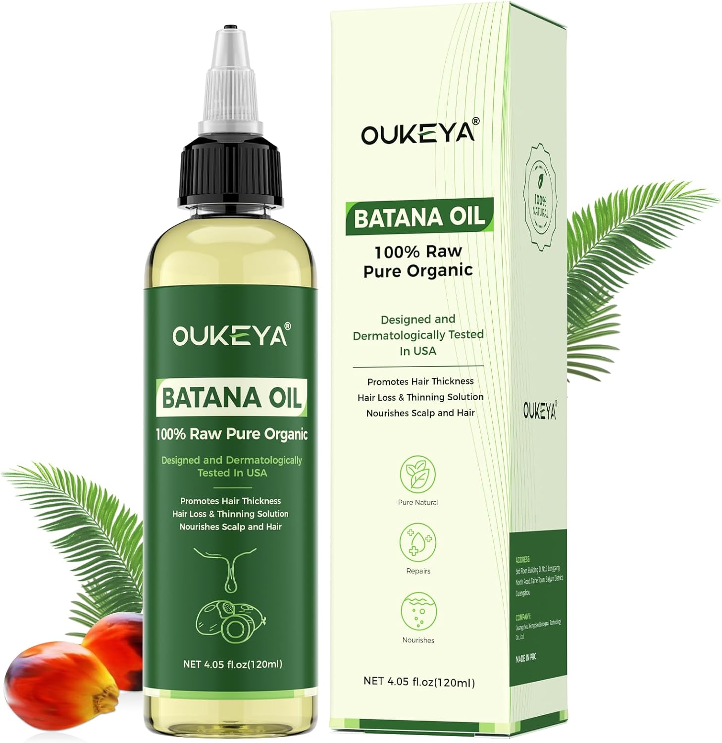 Batania Haarolie, 100% Natuurlijk, Uit Honduras. Herstelt Beschadigd Haar, Voedt Diep, Hydrateert En Biedt Antioxidatieve Bescherming Voor Zijdezacht Haar, 120ml