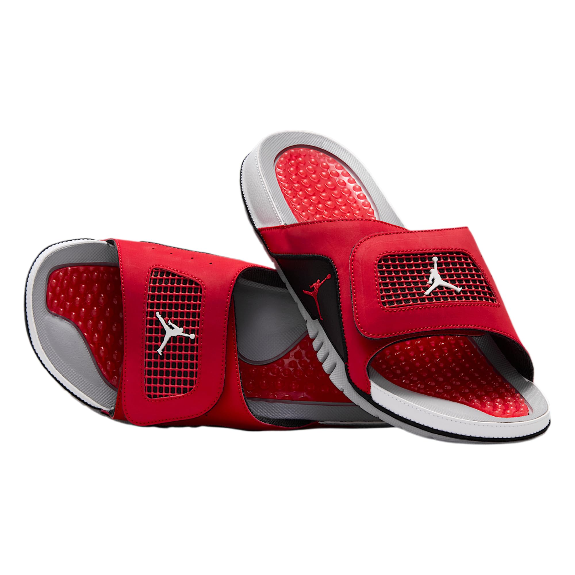 Jordan Hydro 4 Retro Men's Slides (Fire Red/Black/Cement Grey/White)