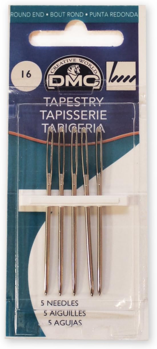DMC 1767-16 Tapestry Hand Needles, 5-Pack, Size 16
