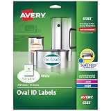 Avery Easy Peel Oval ID Labels, Sure Feed, Print to Edge, Perm Adhesive, 1.5" x 2.5", 270 Ct (6583) – view 1