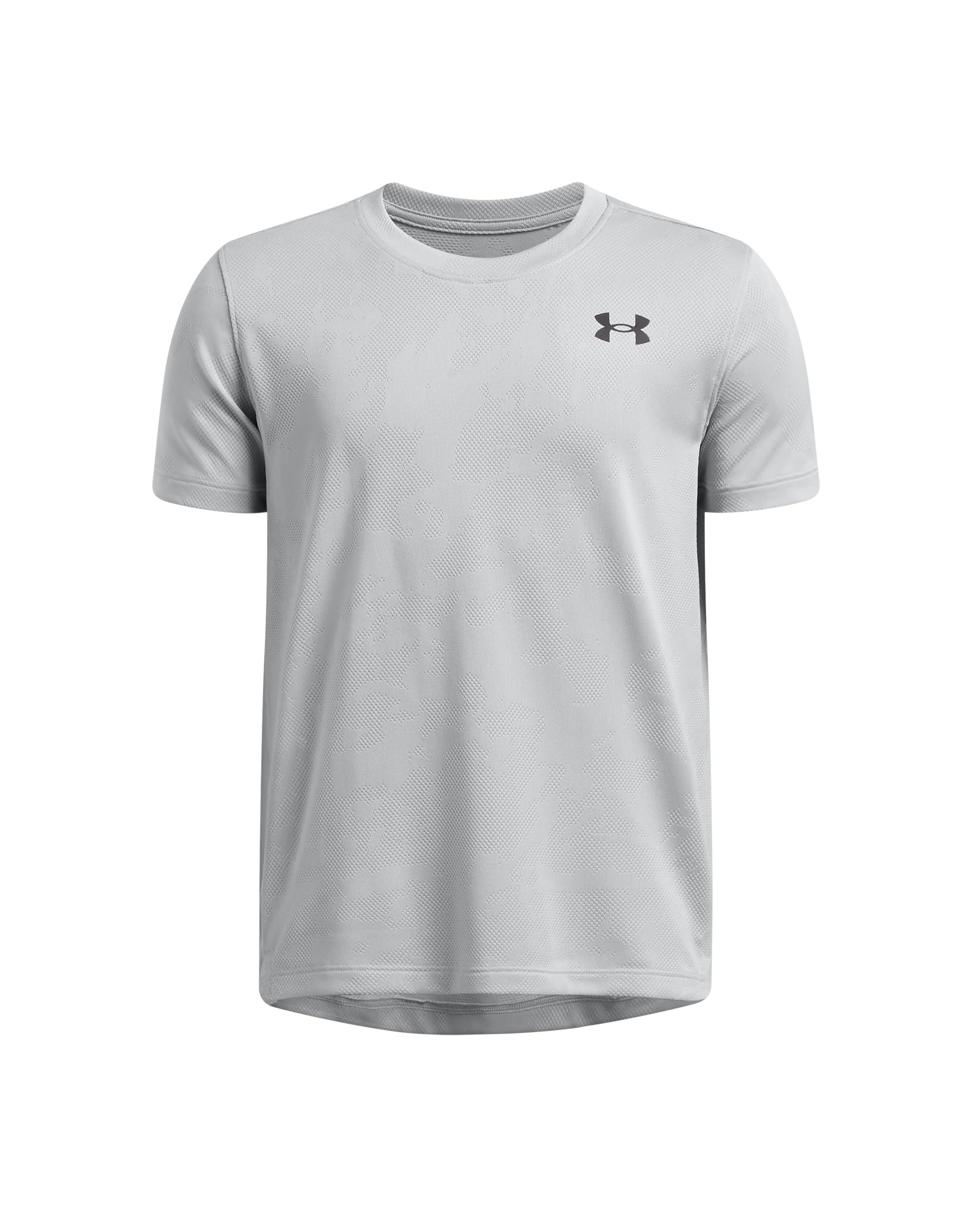 Under Armour Jugend-T-Shirt mit UA Tech Vent, Kurzarm (Mod Grey/Black, Größe YMD)