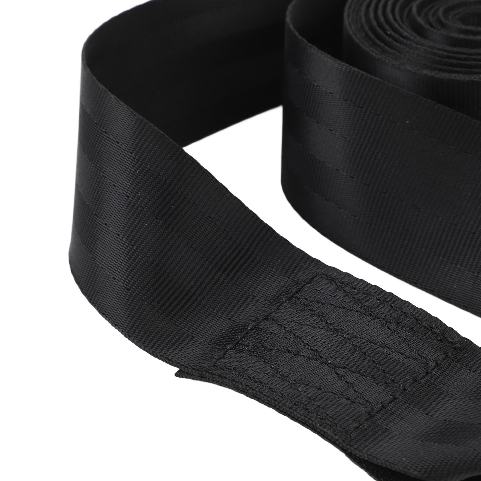 SIXRUN Sangle de Treuil Robuste, 7,5 m x 47 mm, Capacité 1587,6 kg, avec Crochet Galvanisé, pour Voiture, SUV, Bateau, Remorque, Jetski