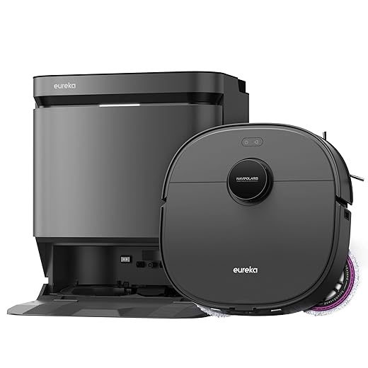 Eureka J15 Pro Ultra 2-in-1 Robot Vacuum & Mop with 16200Pa Suction, self-Cleaning Base, 75°C hot mop wash, Anti-Tangle Brush, AI Navigation, Edge Cleaning, Keep-Out Zones, Alexa/Google Compatible.