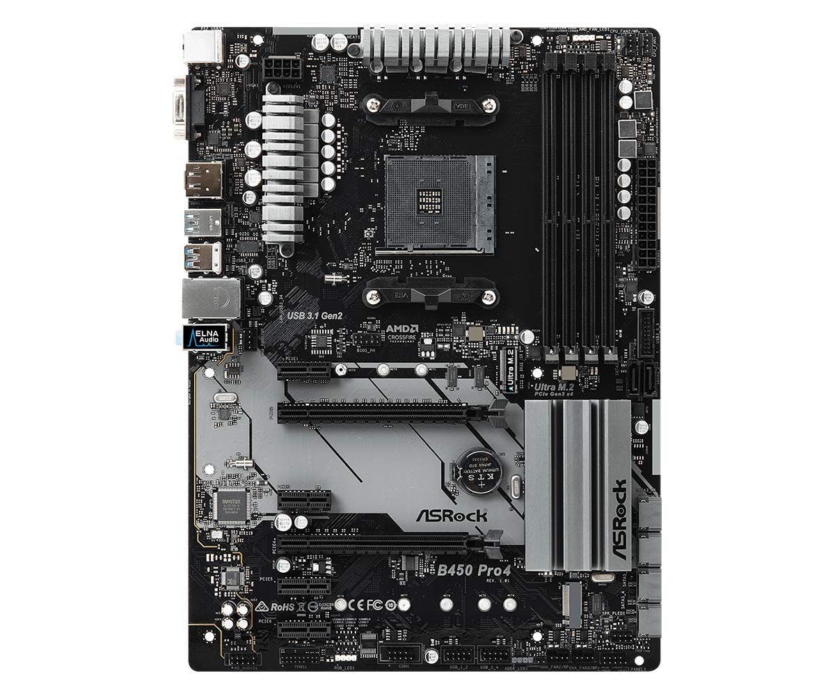 Amazon.com: ASRock B450 Pro4 ATX Motherboard, AM4 Socket for Ryzen