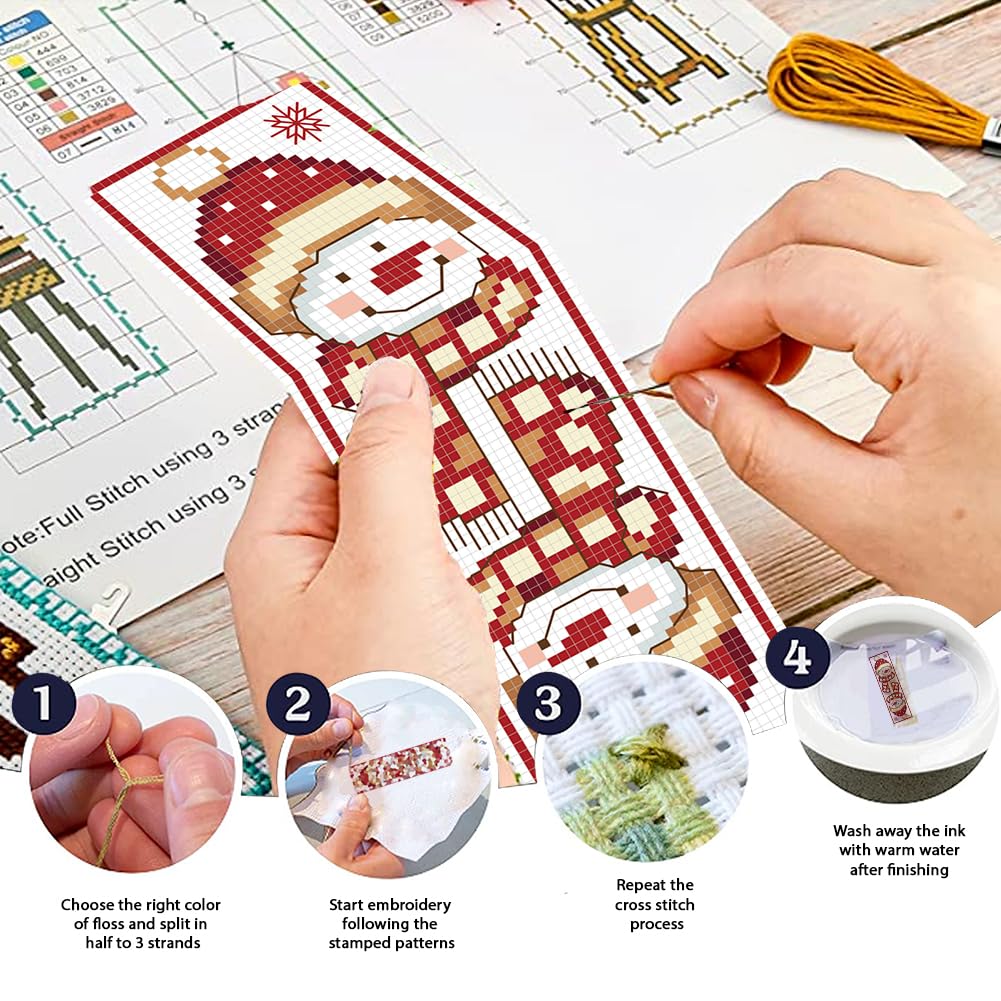 Christmas Cross Stitch Bookmark Kit - Beginner Friendly -4