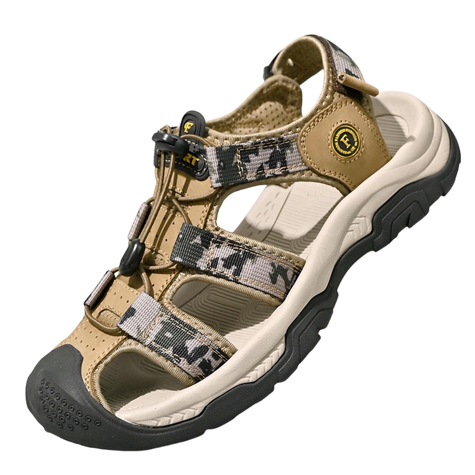 Sandales de randonnée kaki 44 : adhérence maximale pour pataugeoire et marche d'été