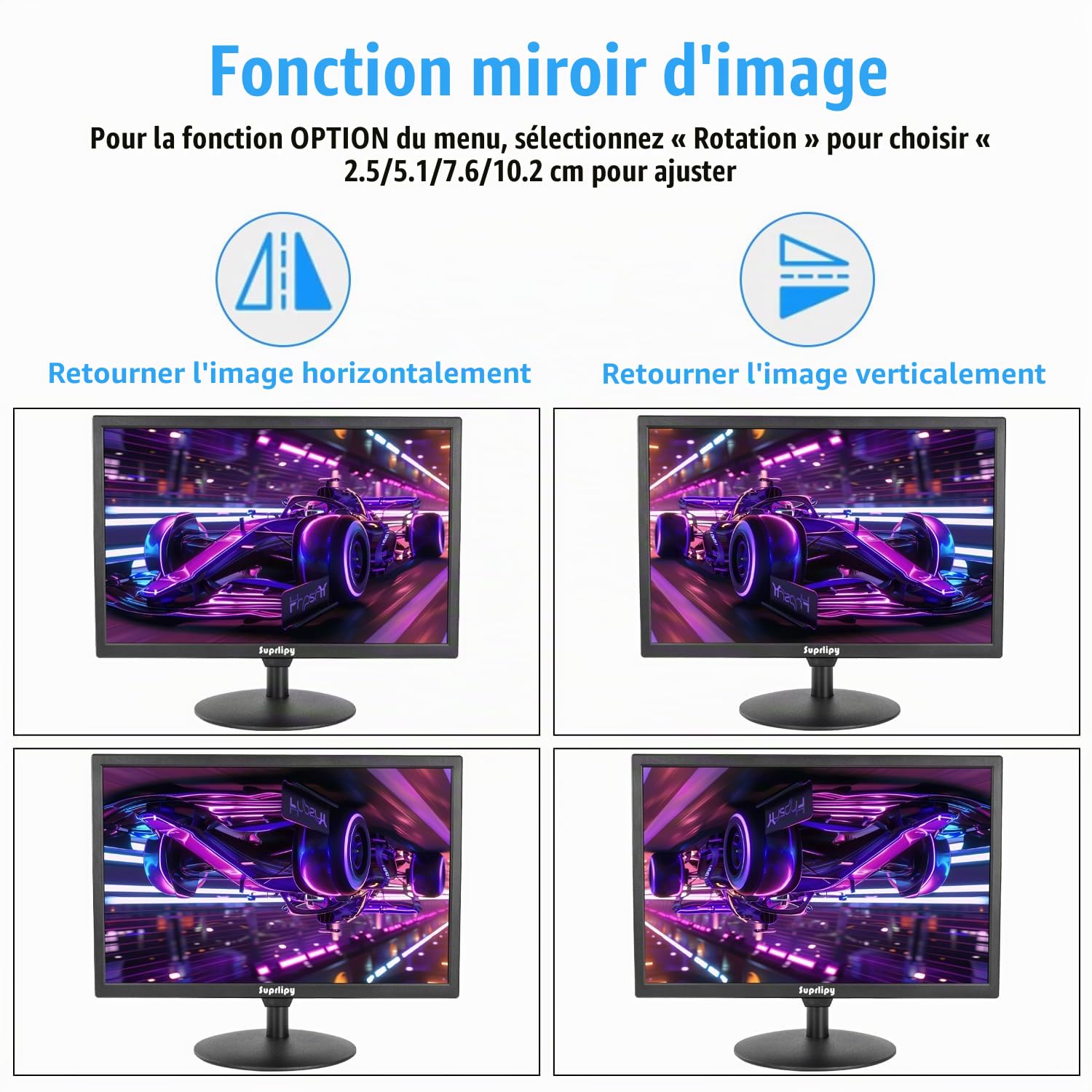 21,5 Pouces FHD Mini écran d'affichage LCD 1920x1080 60Hz 16:9 BNC VGA HDMI AV avec entrée USB Haut-Parleur intégré pour caméra de sécurité CCTV DVR PC Console de Jeu
