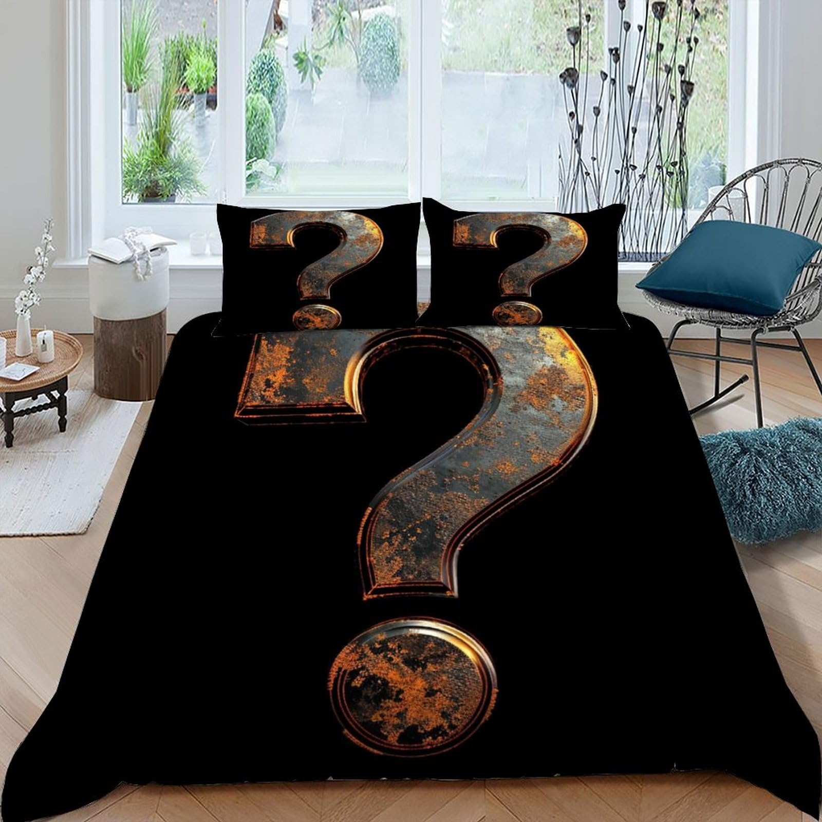 Housse de couette king 220x240 avec fermeture éclair pratique et ses deux taies d'oreiller assorties