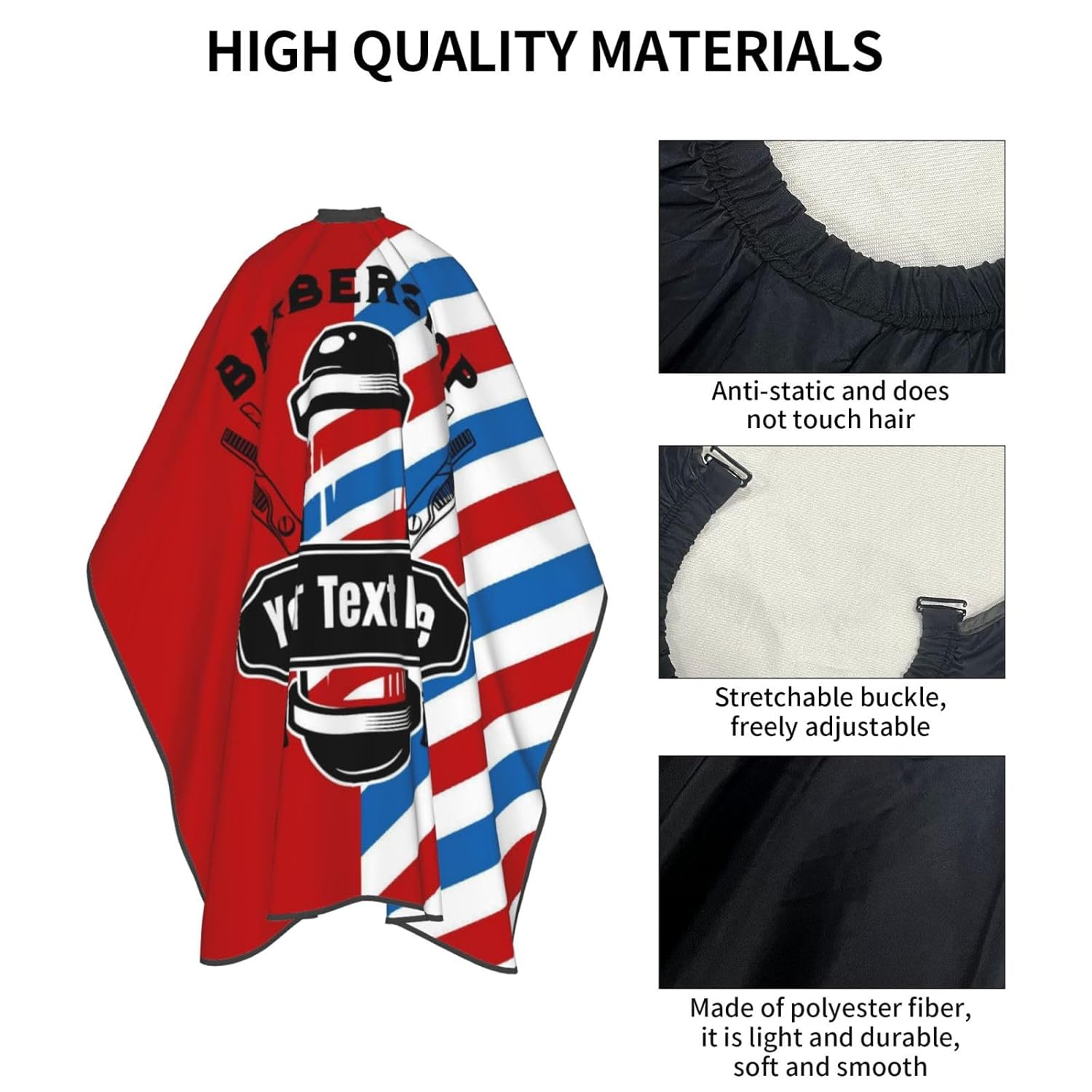 Custom Barber Cape Personalized Haircut Cape with Your Logo Name Text Customized Salon Hairdressing Apron for Home Salon Barbershop, Red