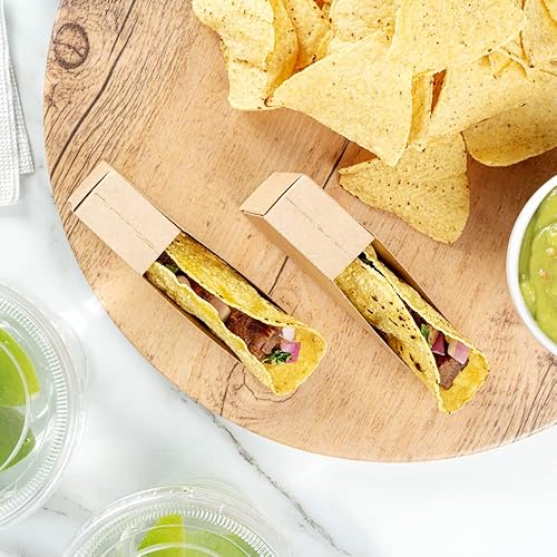 Miniatura 13 de Restaurantware Bio Tek - Soporte para tacos individual de 4 x 1.25 x 2.25 pulgadas, 200 soportes para tacos a prueba de grasa, pequeño papel de