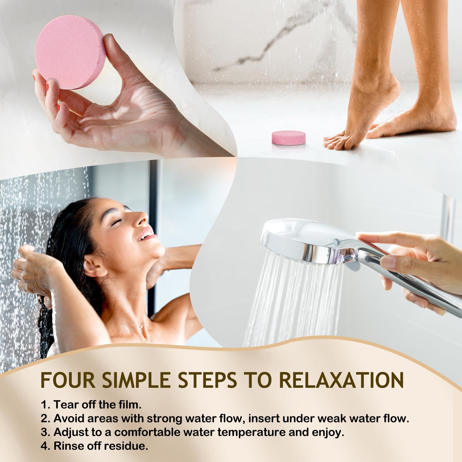 Shower Steamers Aromatherapy 8-Pack Gifts Set - Natural Essential Oil Shower Steamers for Relaxation - Mother's Day, Birthday Presents, Ideal for Stress Relief - Bath Bombs Alternative for Home Spa: A-gold-8pcs