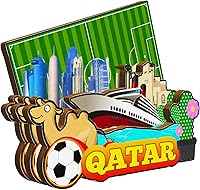 Vista 2 de Imán de Qatar Imán de nevera Monumentos de madera 3D Viajes Coleccionables Recuerdos Decoración Hecho a Mano-1158