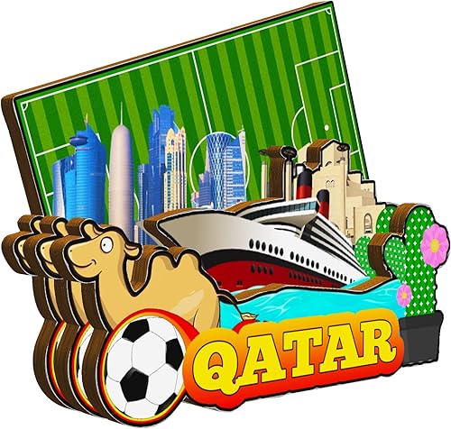 Miniatura 2 de Imán de Qatar Imán de nevera Monumentos de madera 3D Viajes Coleccionables Recuerdos Decoración Hecho a Mano-1158
