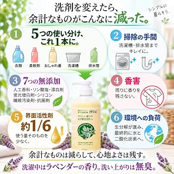 Liquid Laundry Detergent, 25.4 fl oz 750 ml, 100% Eco-friendly