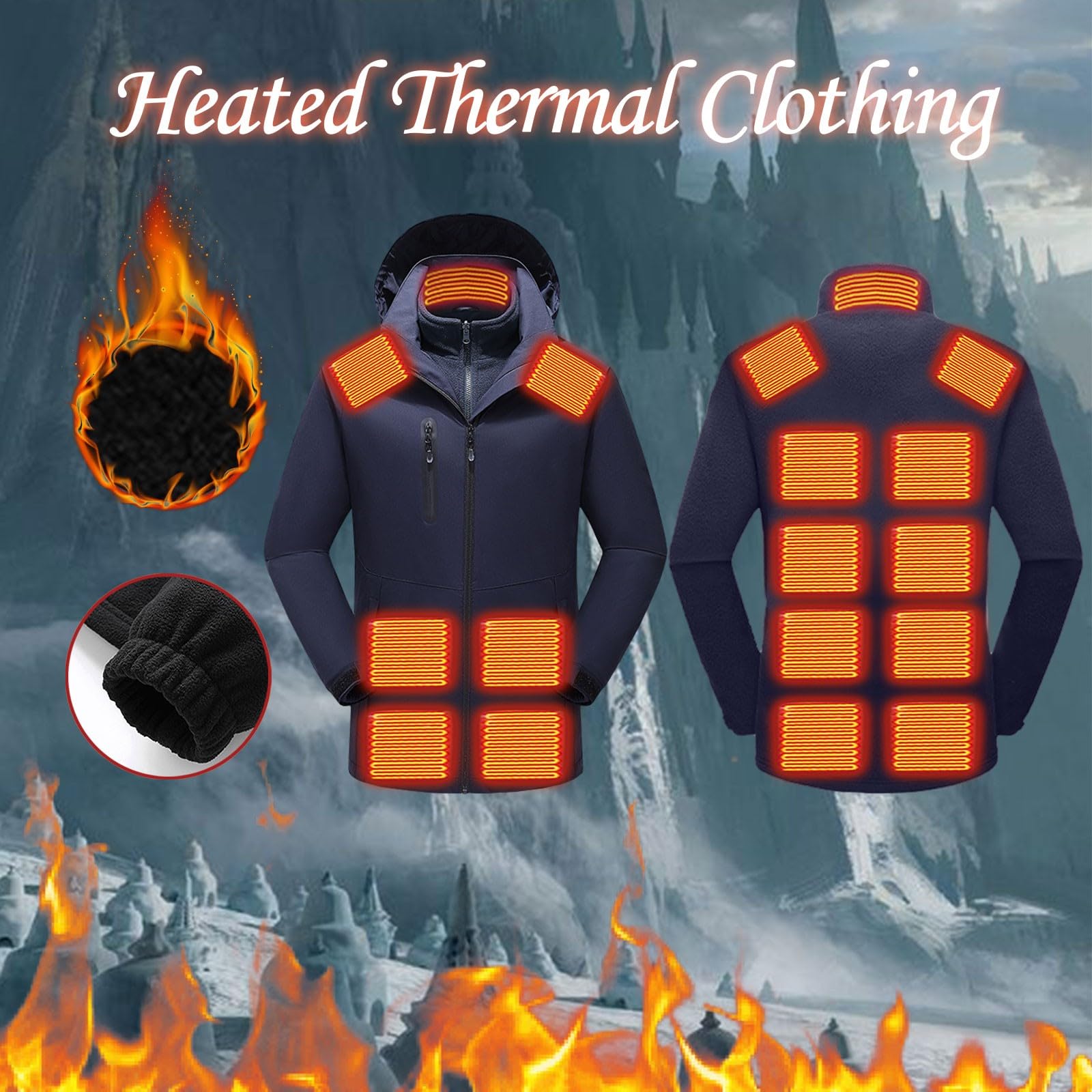 Winterjacke Herren Warm, Winterparka Herren Warm, Gefütterte Jacke Mit Kapuze Übergangsjacke Mit Taschen Lässige Arbeitsjacke Thermo Herrenmantel Blouson Parker Sportjacke Für Alltag