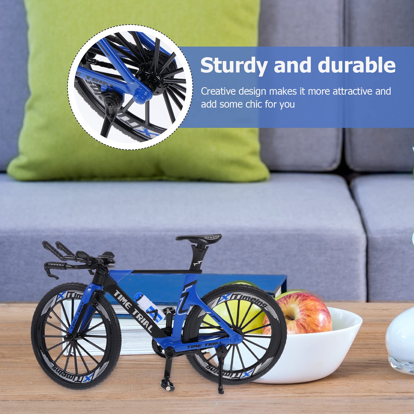 Toyvian Modello in miniatura per bicicletta da corsa, decorazione da tavolo, decorazione creativa, per casa, ufficio, 7,09 x 3,94 x 1,97 cm, regalo per gli appassionati di ciclismo