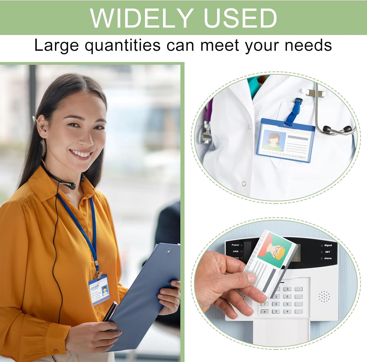Yexiya 1500 Pcs Blank PVC Cards Bulk ID Badge Printers Cr80 30 Mil Business Credit Cards Fit Most Photo ID Badge Printers Office School(White,Horizontal, with Slot)
