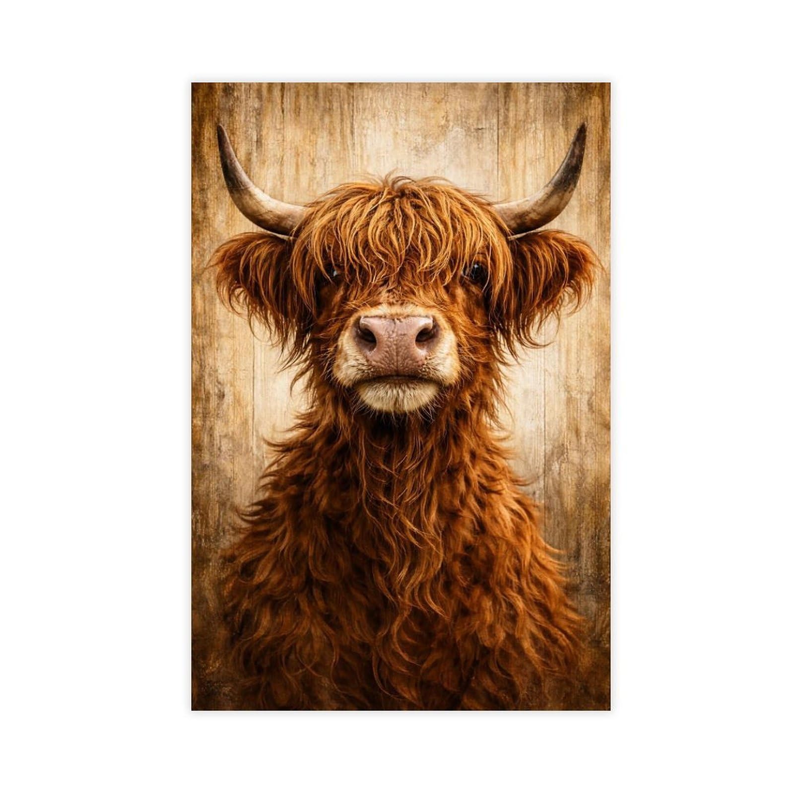 Qnvjqkdsi Unframe Highland Cow Portrait Art Canvas Poster Bedroom Decor Landscape Office Room Decor Gift 24" L X 36" W