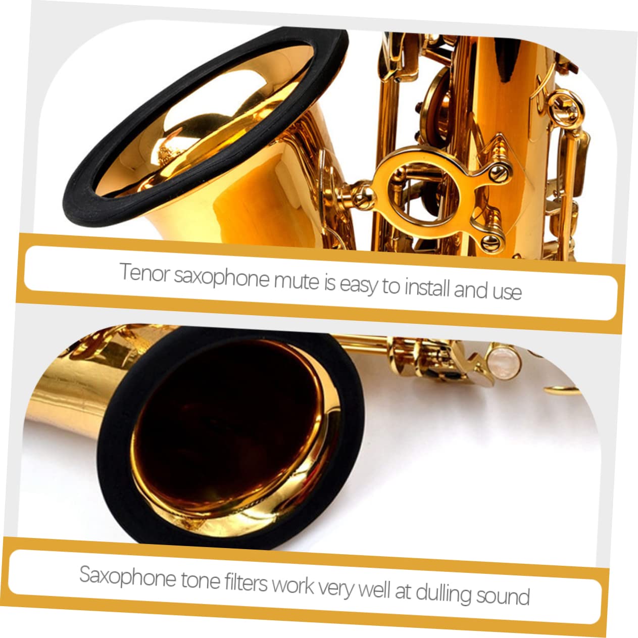 ULDIGI Saxophone Mute Ring Durable Silicone Dampener for Alto Tenor Sax Noise Reducing Accessory Easy to Install Protects Bell Brim From Scratches for Musicians