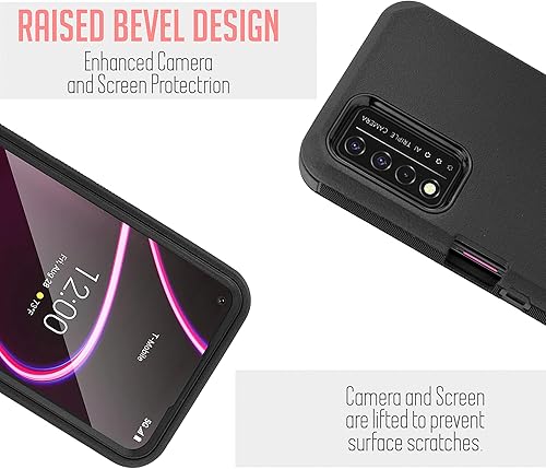 Miniatura 3 de Funda diseñada para T-Mobile Revvl V Plus 5G, funda para teléfono para T-Mobile Revvl V+ 5G con protector de pantalla integrado a prueba de golpes,