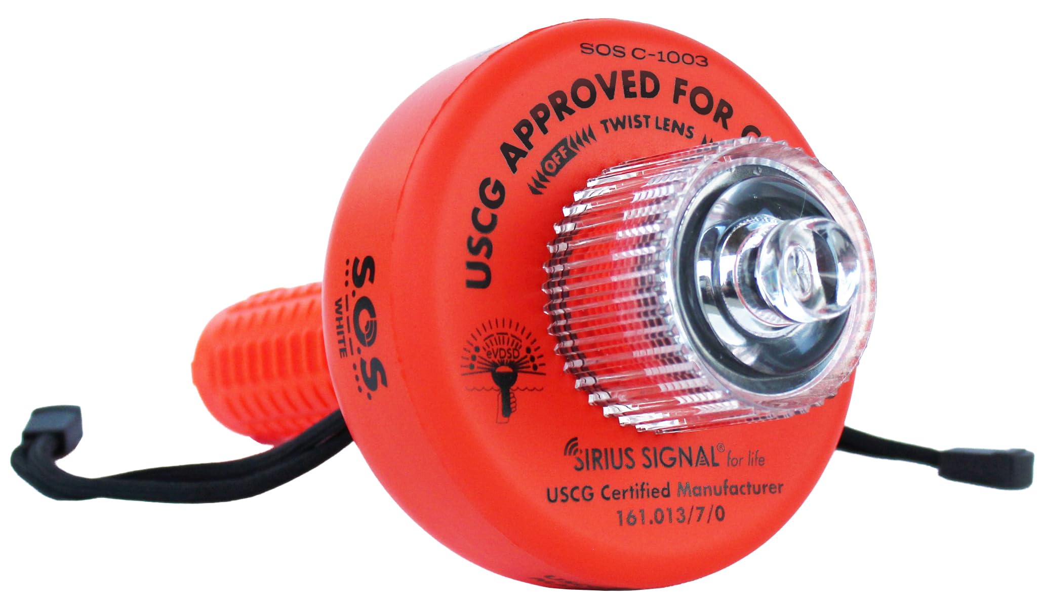 Sirius Signal C-1003 SOS LED Distress Signal - Electronic Flare Replacement, USCG Approved, Includes Daytime Flag & Whistle