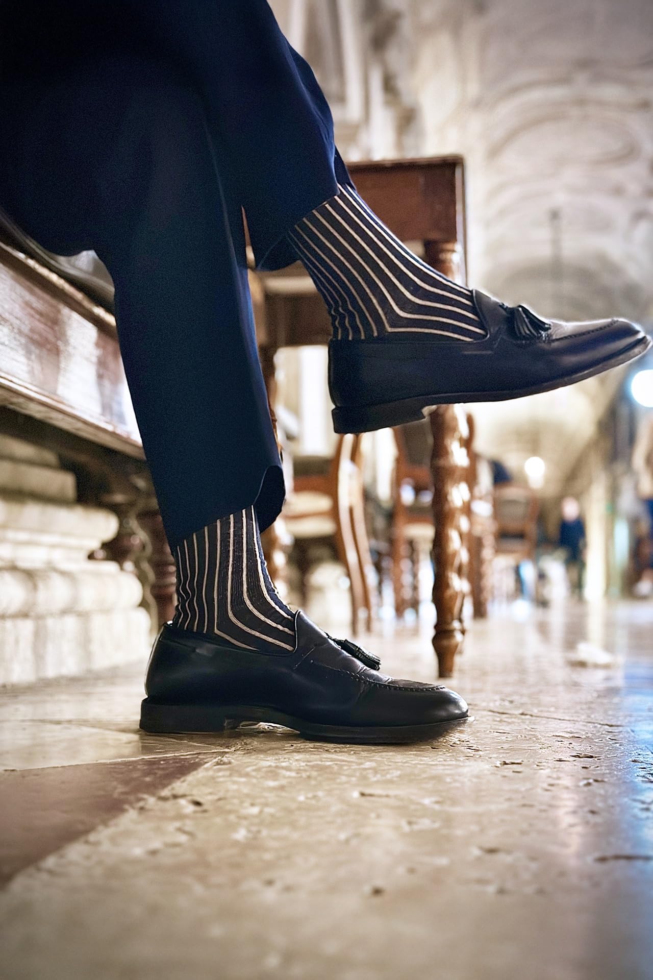 GATTI A POIS Calze Lunghe da Uomo in Filo di Scozia Brown, 3 Paia, Microbolle e Vanisè, Elegante, Cacao e Beige, Made in Italy