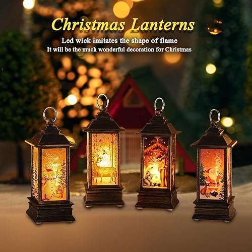 Miniatura 2 de Mini linternas decorativas de Navidad, linternas de Navidad, decoración del hogar, farol pequeño para velas, decoración de vacaciones, regalos para