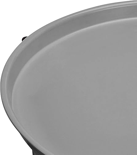 Miniatura 5 de Tienda Basics Mesa auxiliar redonda de almacenamiento, mesa auxiliar con cesta de tela, carbóngris jaspeado, 17.7 x 17.7 x 18.9 pulgadas