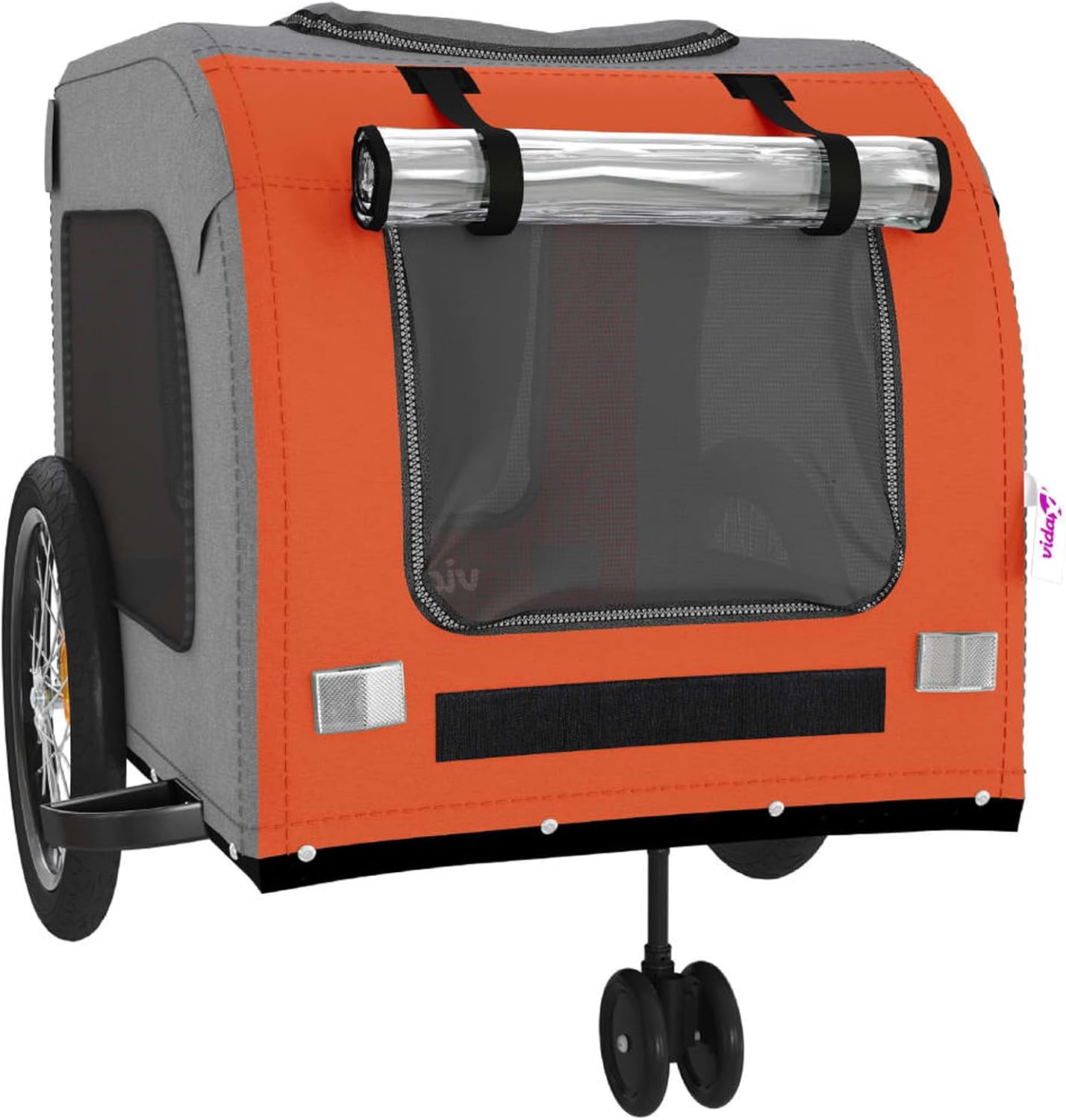 Pet Bike Trailer, Collapsible Dog Bicycle Trailer with Suspension, Oxford Fabric, for Small to Large Dogs, Outdoor Use
