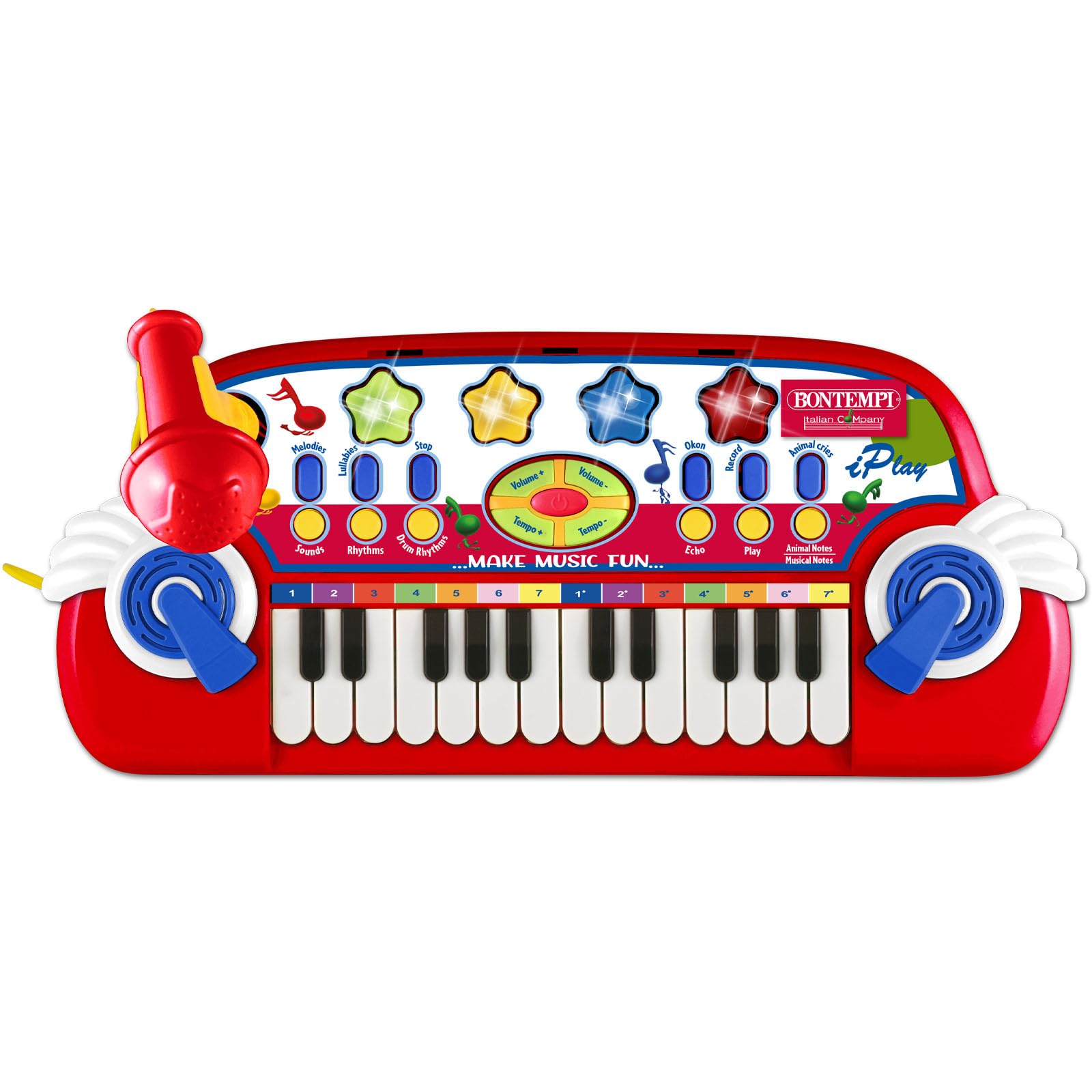 Bontempi | MiniKeyFun: Tastiera Giocattolo a 24 Tasti con Microfono e Leggio per Piccoli Musicisti