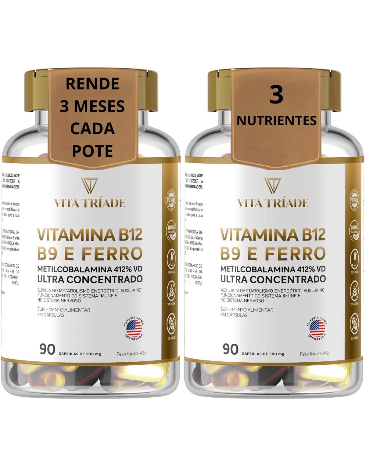 para que ser o Ácido folínico e seus efeitos colaterais-radardasaude 4 Kit 2 Vitamina B12 Concentrado Metilcobalamina 412%, Ácido Fólico 150%, Ferro 100%, 180 Cápsulas