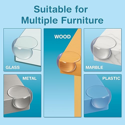 Miniatura 3 de Protector de esquina para bebé, paquete de 15 protectores de bordes transparentes y transparentes para bebés, protectores de esquina de muebles de