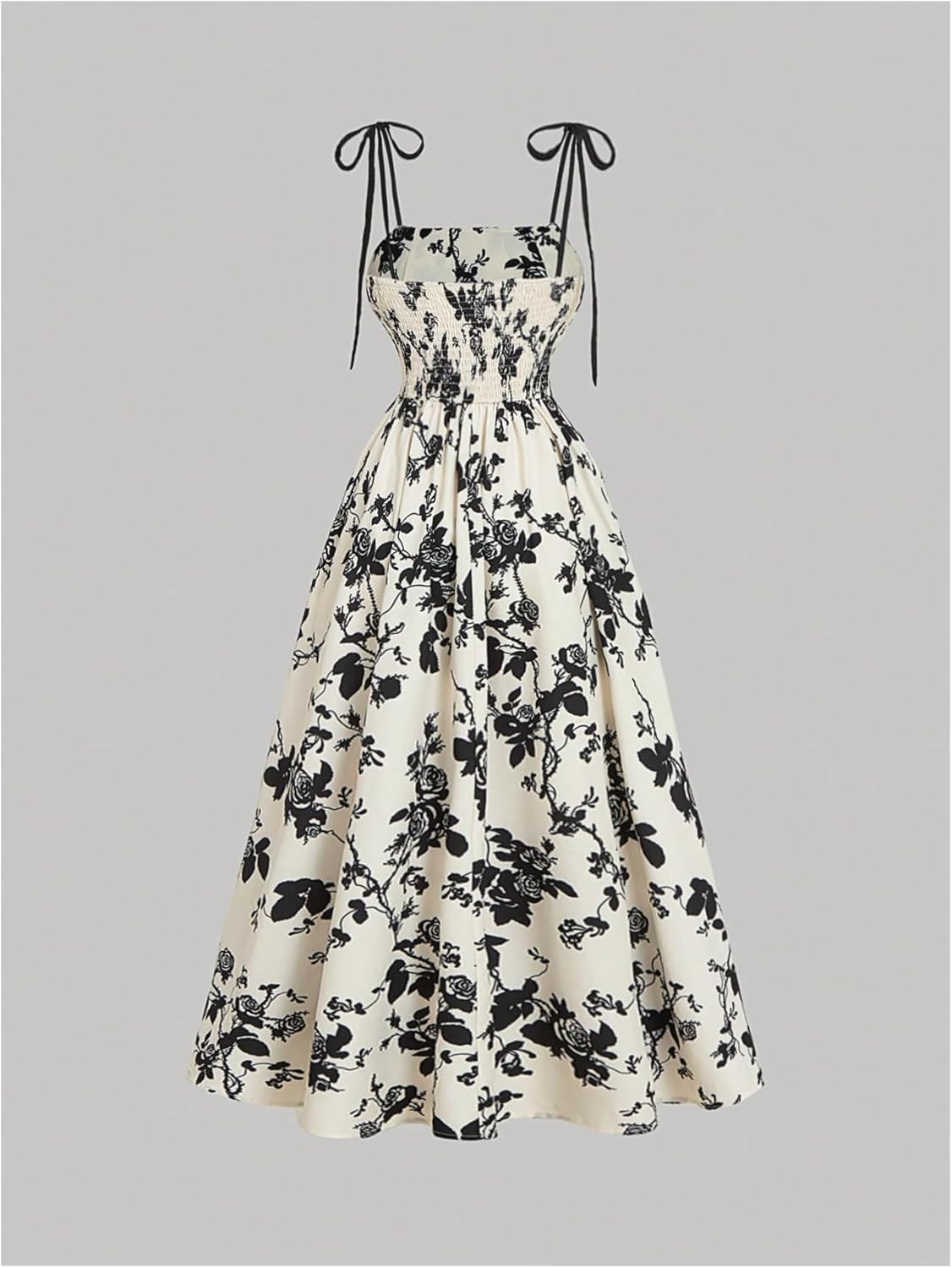 GORGLITTER Women's Floral Print Tea Party Midi Dresses Summer Bow Tie Backless Flowy Easter Prom Wedding Guest Sundress - Image 2