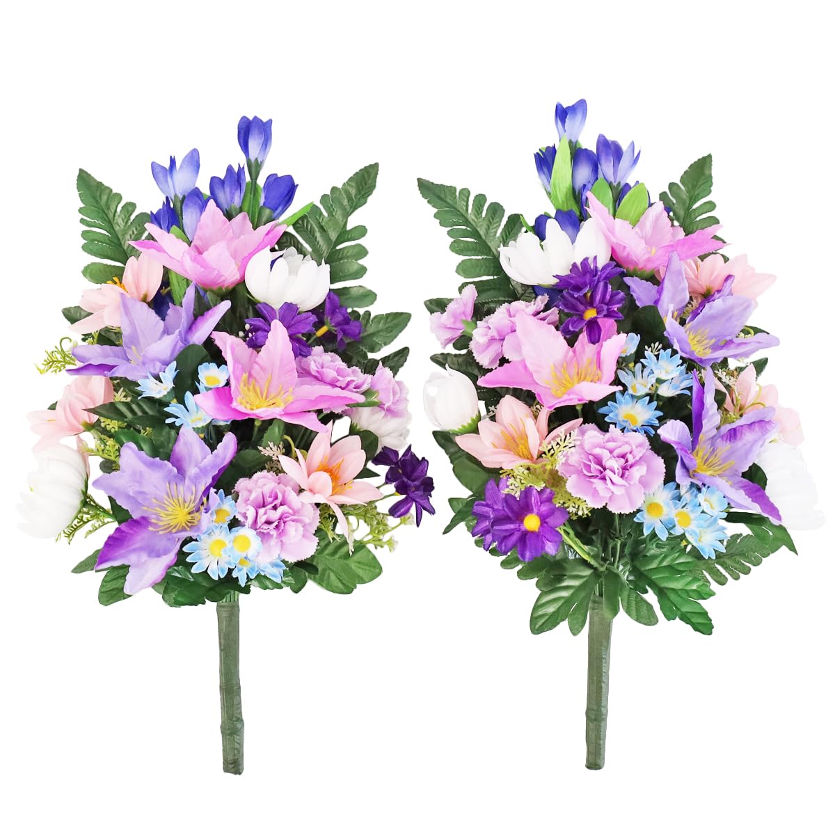 Amazon｜山久 造花 仏花 りんどうとクレマチスの花束 一対 約43cm CT  