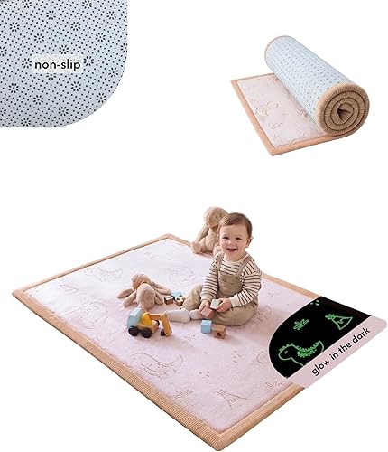 Miniatura 11 de Hakuna Matte - Alfombra de terciopelo coral elegante para bebé con espuma viscoelástica de alta densidad y 1 pulgada de grosor, antideslizante, no