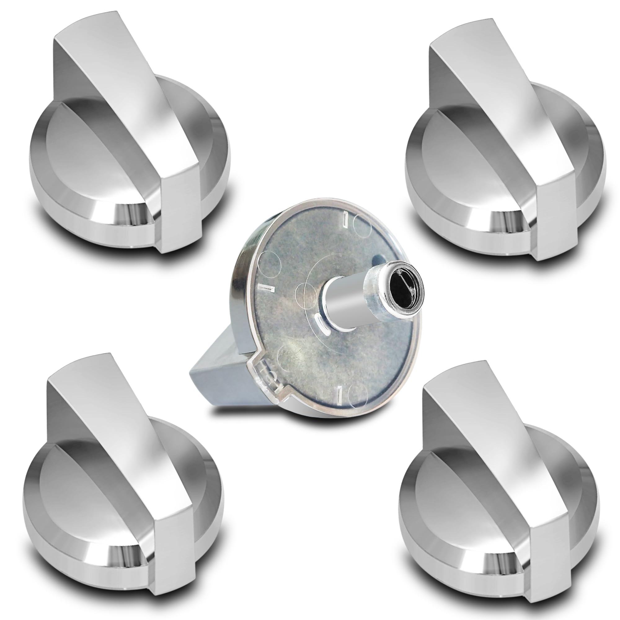 View 1 of (5Pcs) WB03X25796 / WB03T10326 Gas Stove Knobs Replacements for GE Profile Range Surface Burner Knob PGP953SET1SS, PGP959SET4SS Cooktop Knob Replace for GE Part Number PS11721433, AP5986232