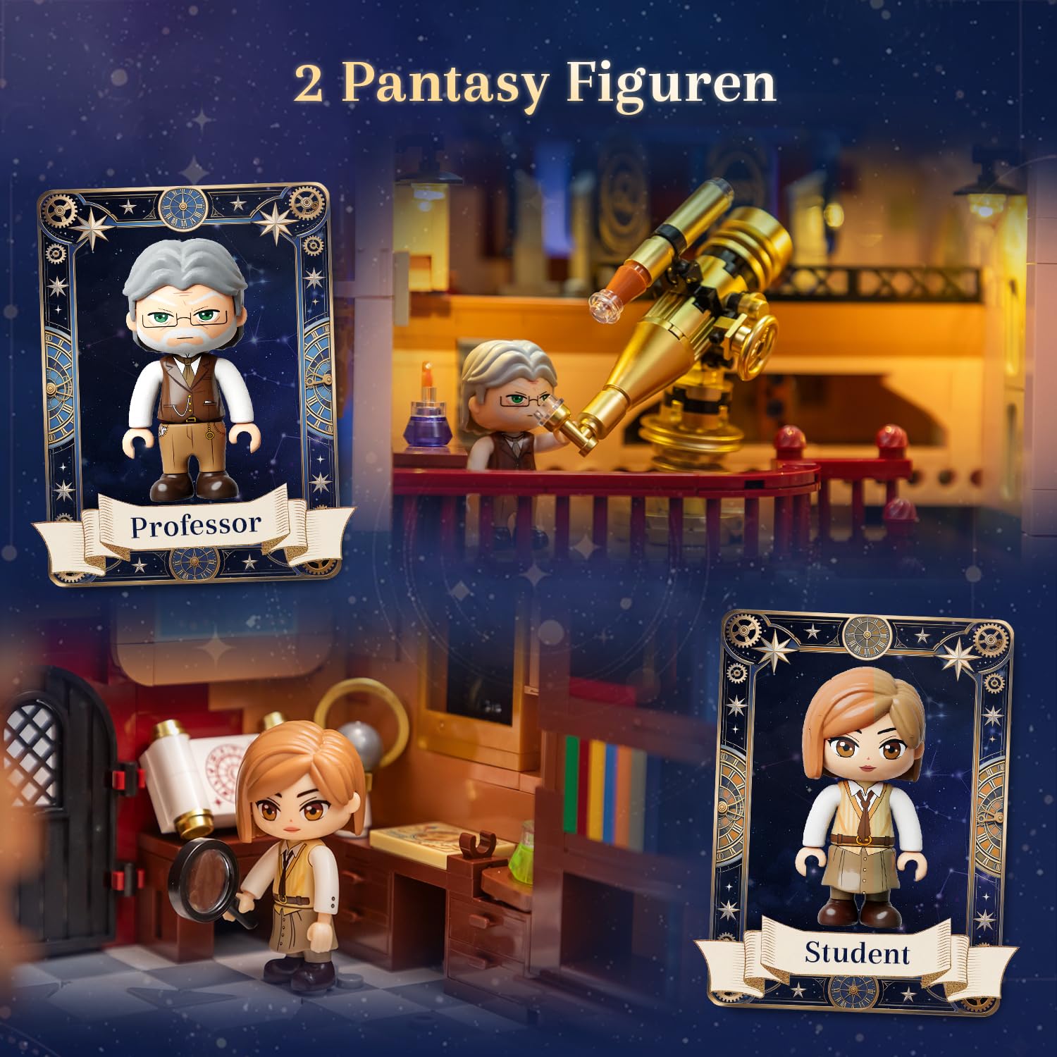 PANTASY Prager astronomische Uhr Klemmbausteine Set | Gotischer Uhrturm mit beweglichen astronomischen Zifferblättern, detailreiches Architektur- und Sammlermodell