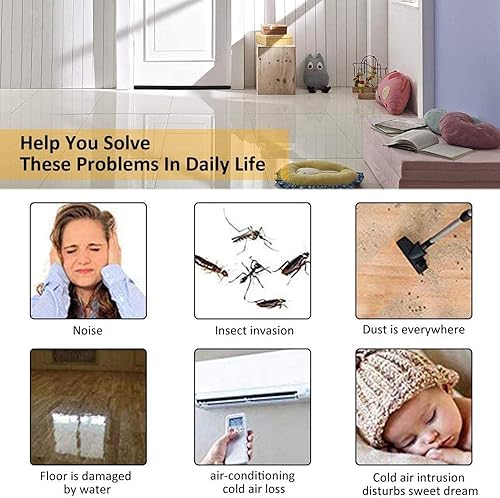 Miniatura 9 de Tope para debajo de la puerta  Bloqueador de huecos a prueba de viento  Barridos dobles debajo de la puerta para puertas interiores  Burlete