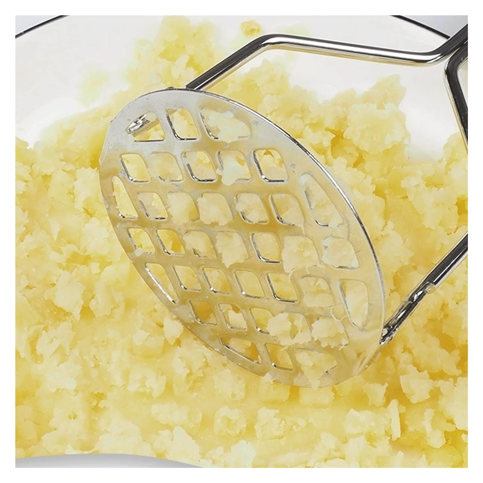 Stampfer, Kartoffelpresse, Edelstahl, Kartoffelstampfer, Süßkartoffelstampfer, Kartoffelzerkleinerer, Knoblauchzerkleinerer, manueller Stampfer, Küchenhelfer, Stampfer