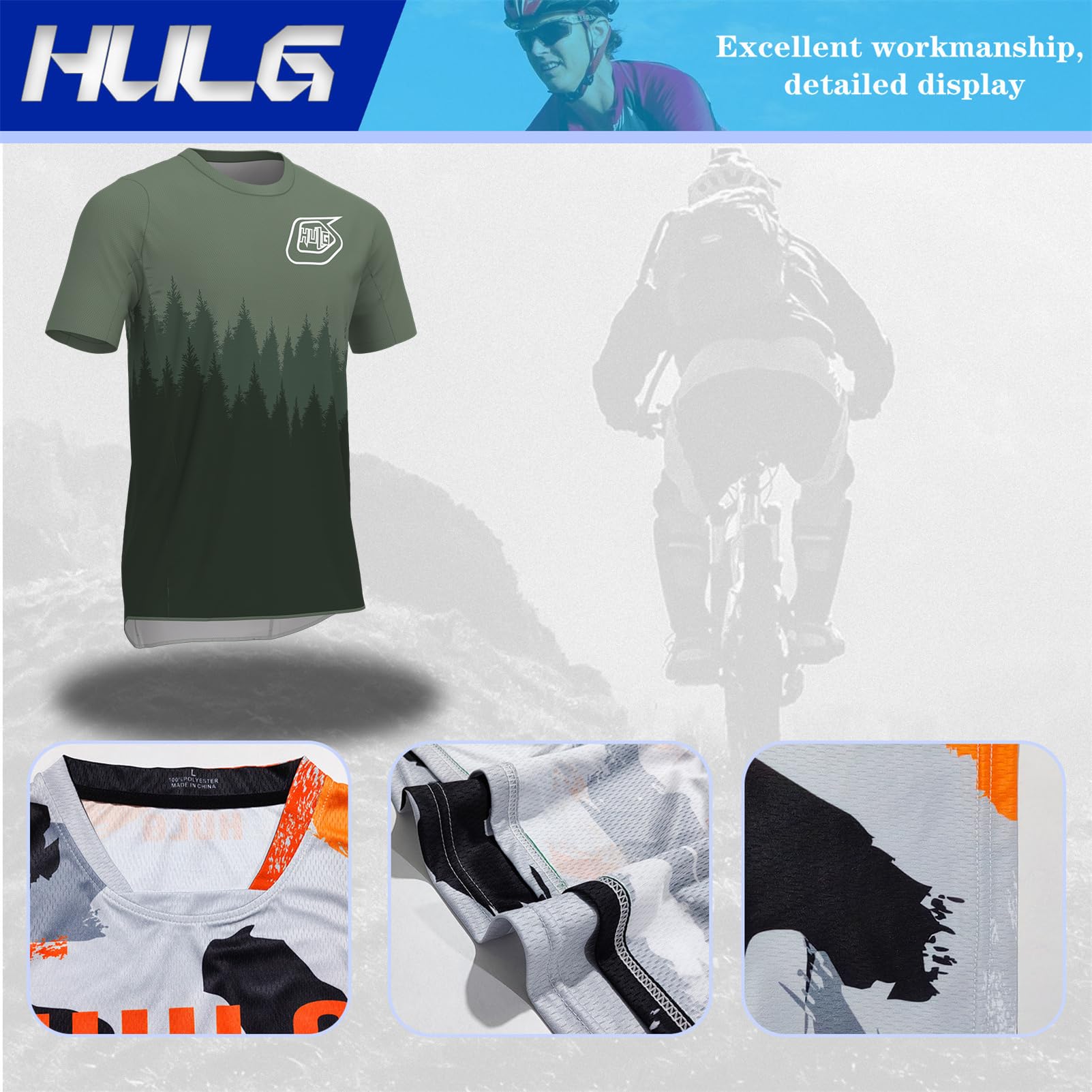 Odzież rowerowa, koszulka rowerowa, krótkie rękawy, letnie topy rowerowe, oddychająca, szybkoschnąca koszulka do roweru górskiego, MTB/BMX, idealna do biegania, jazdy na rowerze, wędrówek