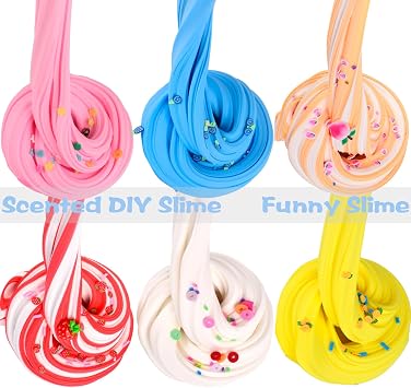 Butter Slime Kit 11 Pack, Scent, Stretchy, and Non-Sticky, with Peach Strawberry, Grape. Slime Charms, Stress Relief, Educational Slime, Birthday Gifts Prize Party Favors for Girl Boys Kids 6-12