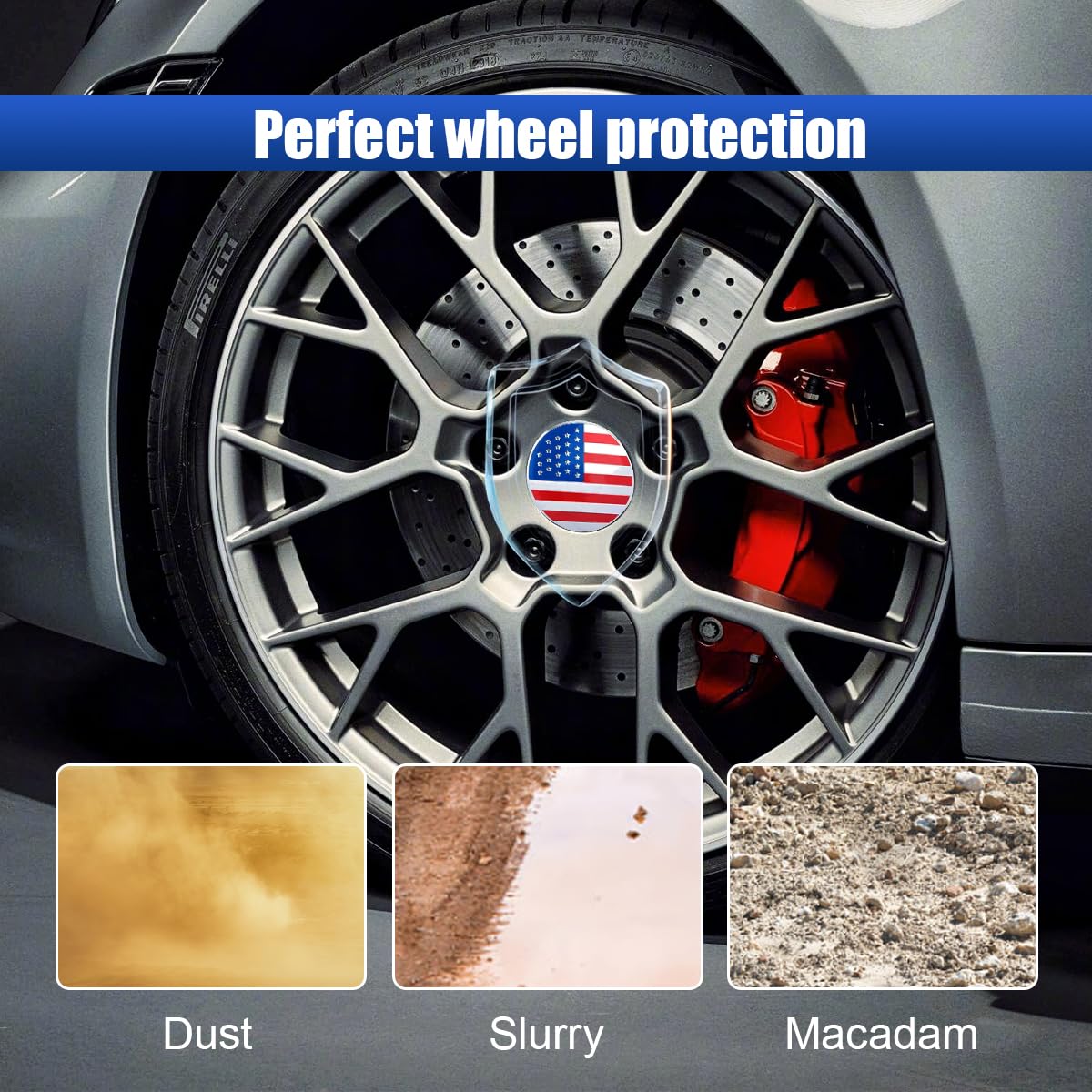 Snapklik.com : 4PCS American Flag Wheel Hub Center Caps Stickers, 56mm ...