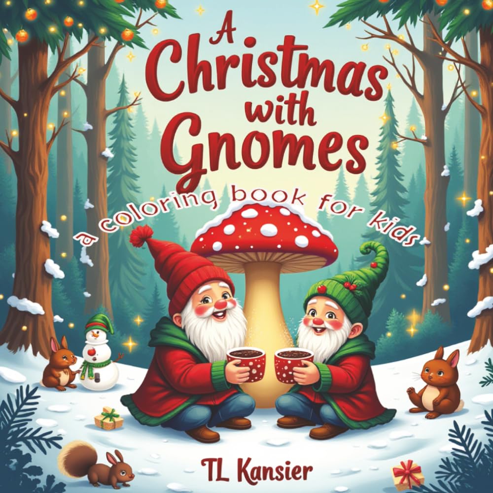 A Christmas With Gnomes, Coloring Book for Kids: This delightful Christmas coloring book is perfect for kids who love gnomes, Christmas, and creative coloring adventures.