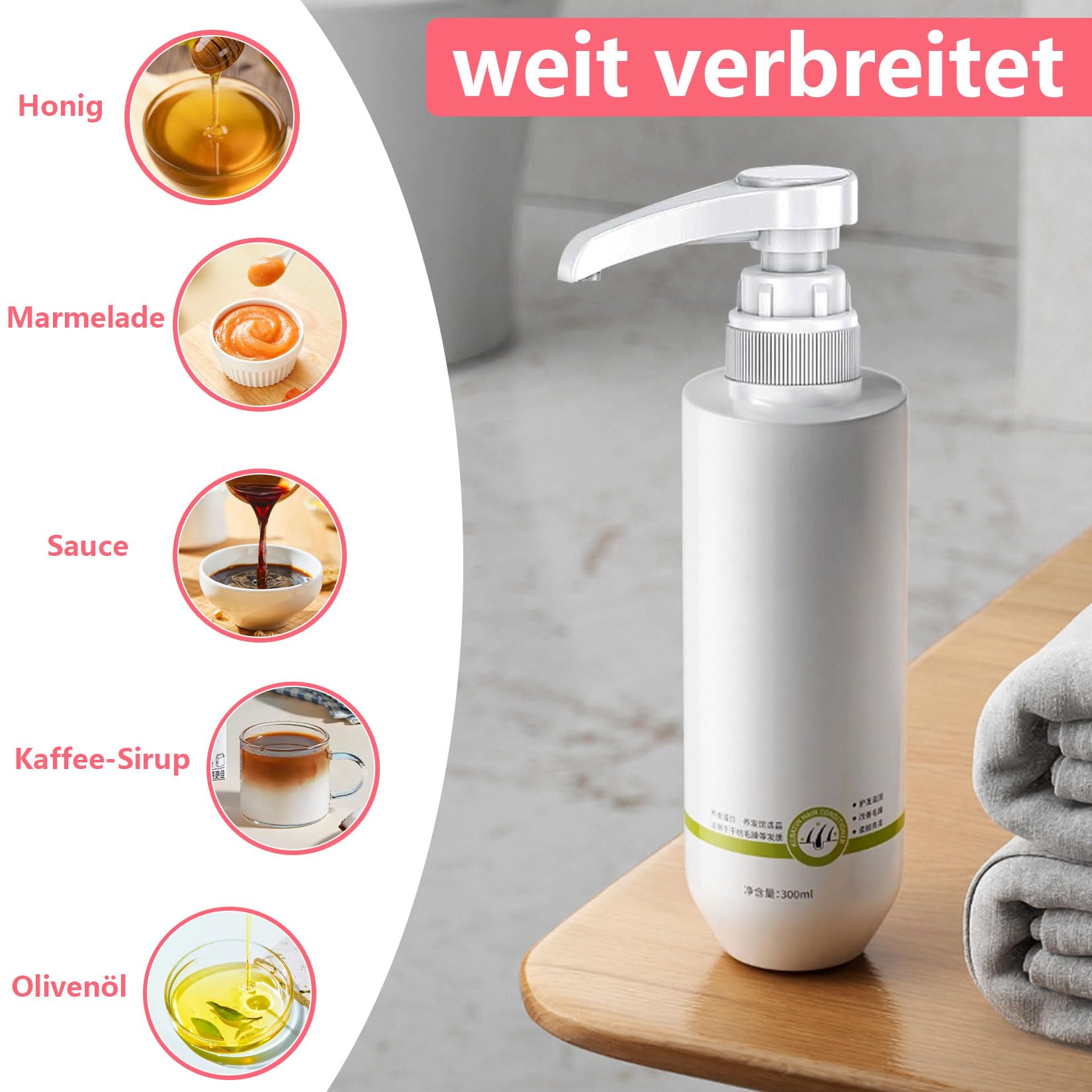 6 Pz Pompa Dosatrice per Best Body Nutrition Vital Drink, Erogatore di Sciroppo Sostitutivo da 1 L, Pompa Dosatrice Dispenser per Flaconi da 500 ml/1000 ml, con 6 Tubi Lunghi e 6 Tubi Corti