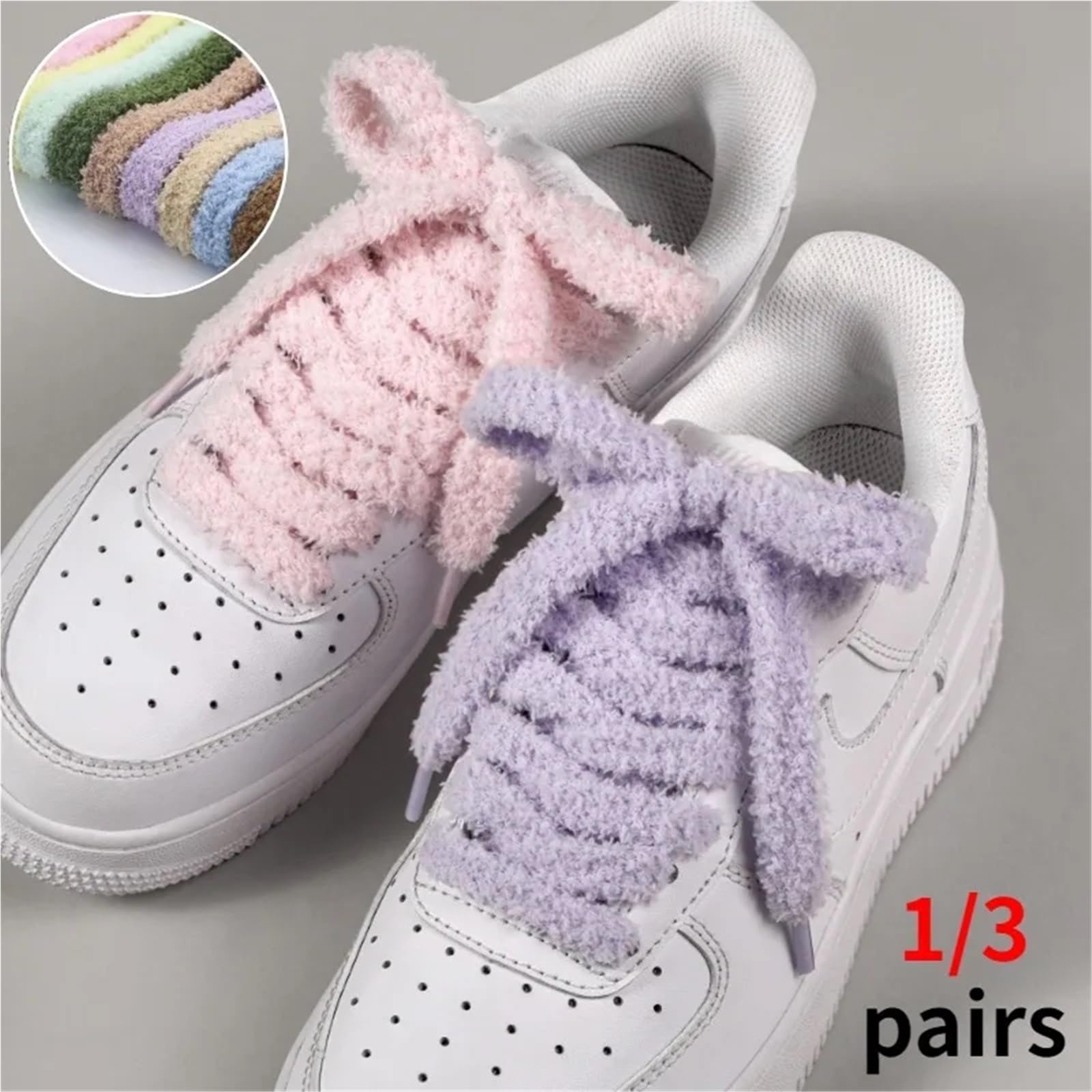 20 pares de cordones esponjosos de 15 mm, suaves, esponjosos, anchos, planos, de felpa para zapatos casuales